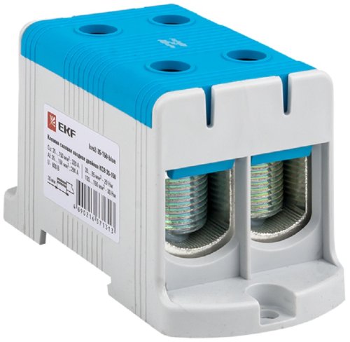 Клемма вводная силовая EKF PROxima КВС-35/150 2-х рядная 35-150мм2 синий фото Клемма вводная силовая EKF PROxima КВС-35/150 2-х рядная 35-150мм2 синий картинка